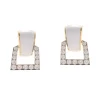David Webb Earrings*Single Strap Enamel Earrings, White Enamel