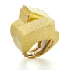 David Webb Rings*Ski Slope Ring, Hammered Gold