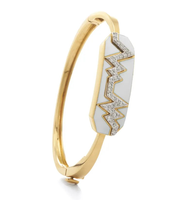 David Webb Bracelets*Skip Bracelet, White Enamel