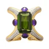 David Webb Bracelets*Sleeve Cuff, Peridot, Amethyst