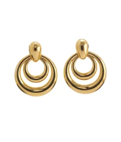 David Webb Earrings*Small Double Round Hoop Earrings, Polished