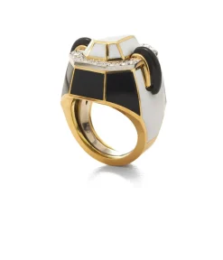 David Webb Rings*Small Facet Ring, Onyx