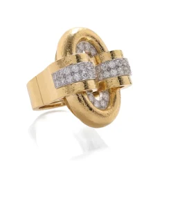 David Webb Rings*Small Oval Buckle Gold Ring