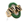 David Webb Rings*Small Oval Buckle Ring with Tiger Stripe