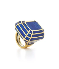 David Webb Rings*Solitaire Ring, Blue Enamel