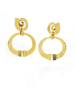 David Webb Earrings*Square Nail Doorknocker Earrings