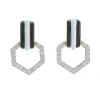 David Webb Earrings*Stella Stripe Earrings, Black and White Enamel