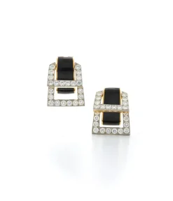 David Webb Earrings*Strap Earrings, Black