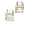 David Webb Earrings*Strap Earrings, White Enamel
