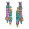 David Webb Earrings*Streamer Earrings, Emerald, Sapphire, Peridot, Citrine, Tourmaline