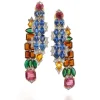 David Webb Earrings*Streamer Earrings, Rubellite, Sapphire, Tourmaline, Citrine