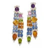 David Webb Earrings*Streamer Earrings, Sapphire, Peridot, Citrine, Amethyst