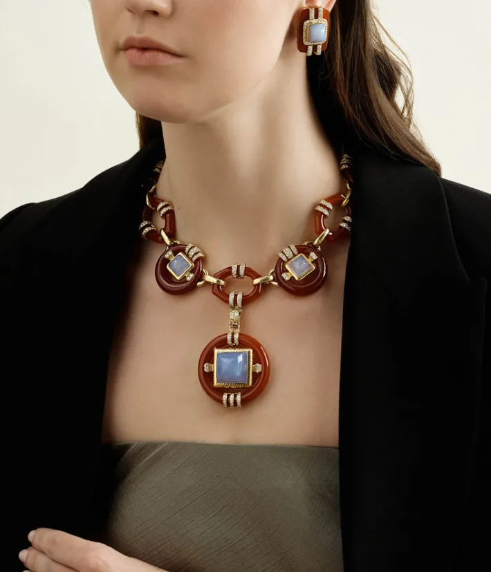 David Webb Necklaces*Streamline Circular Link Necklace