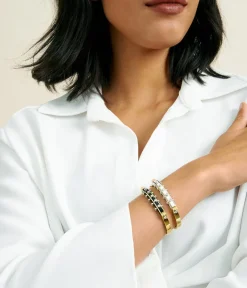 David Webb Bracelets*Studlette Bangle, Black Enamel