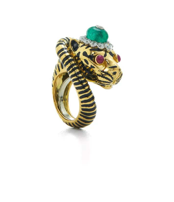 David Webb Rings*Tiger Ring, Ruby Eyes