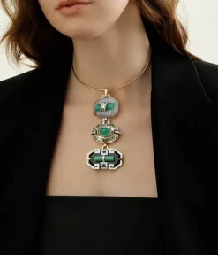 David Webb Pendants*Totem Pendant, Chrysoprase, Black Onyx, Jade