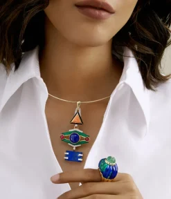 David Webb Necklaces | Pendants*Totem Pendant, Coral, Ruby, Lapis Lazuli