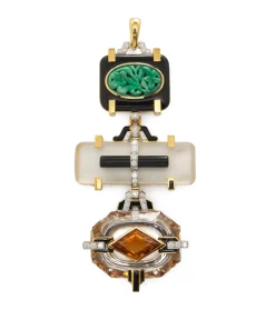 David Webb Pendants*Totem Pendant, Jade, Black Onyx, Citrine