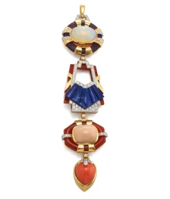 David Webb Pendants*Totem Pendant, Opal, Carnelian, Coral