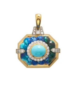 David Webb Pendants*Totem Pendant, Turquoise, Azurmalachite