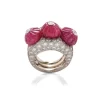 David Webb Rings*Triple Crown Ring, Ruby