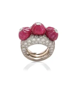 David Webb Rings*Triple Crown Ring, Ruby