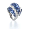 David Webb Rings*Triple Dome Ring, Sapphire