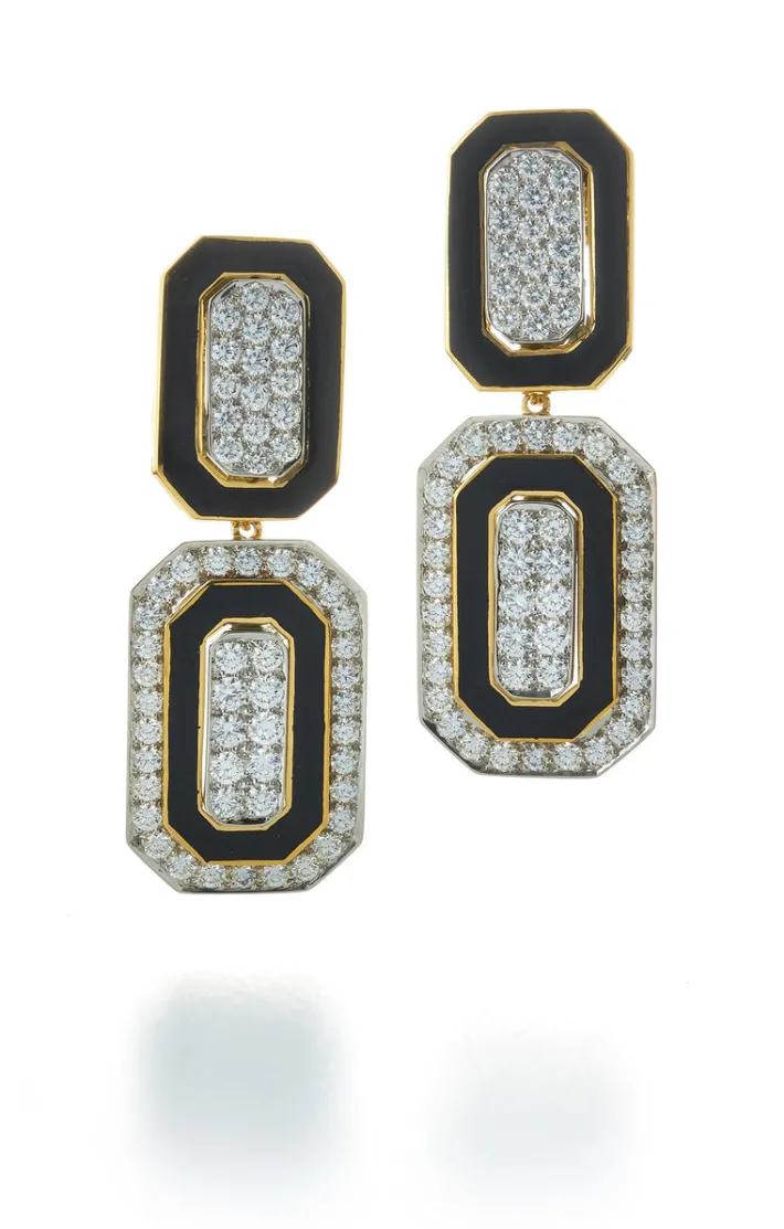 David Webb Earrings*Tuxedo Earrings