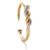 David Webb Bracelets*Two Tone Twisted Nail Cuff, Polished 18K Gold