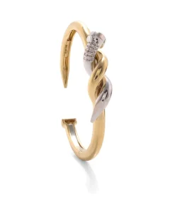 David Webb Bracelets*Two Tone Twisted Nail Cuff, Polished 18K Gold