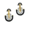 David Webb Earrings*Unity Earrings, Black Enamel