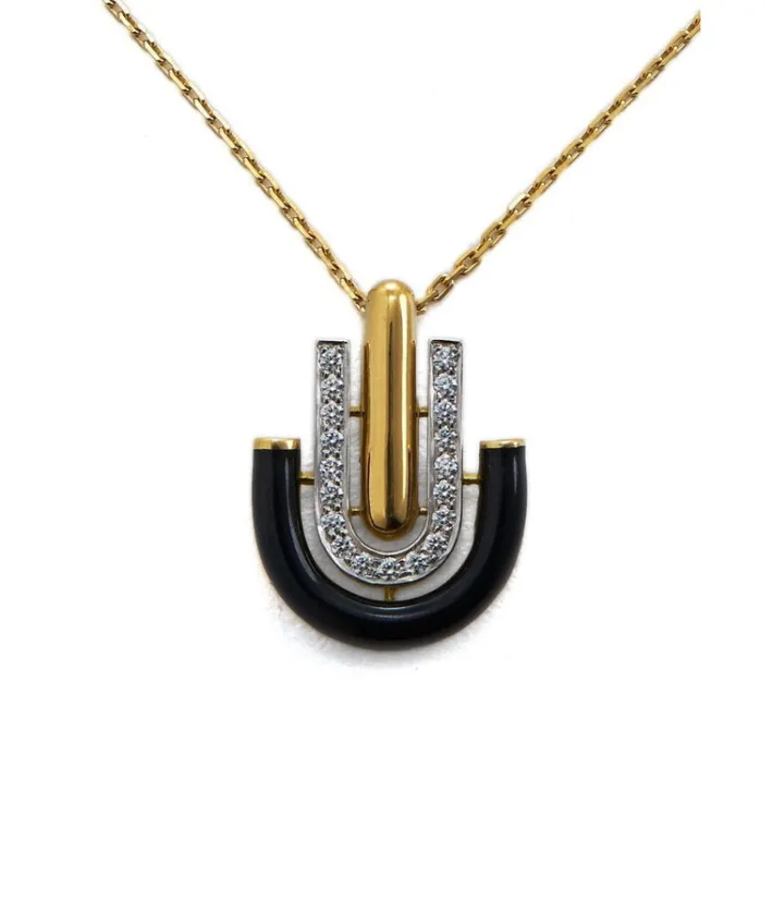 David Webb Necklaces*Unity Necklace, Black Enamel