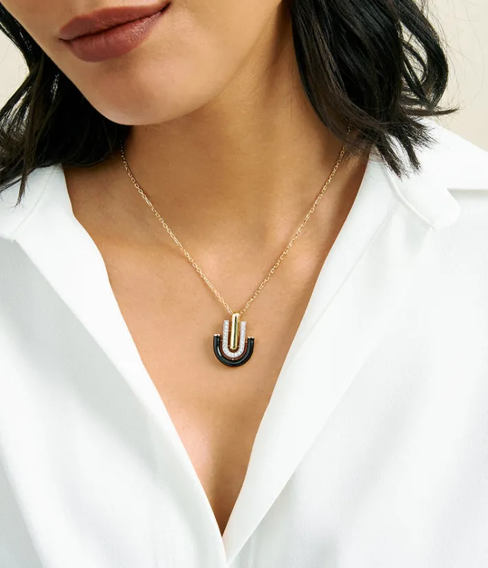 David Webb Necklaces*Unity Necklace, Black Enamel