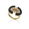David Webb Rings*Unity Ring, Black Enamel
