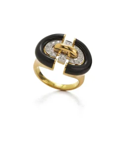 David Webb Rings*Unity Ring, Black Enamel