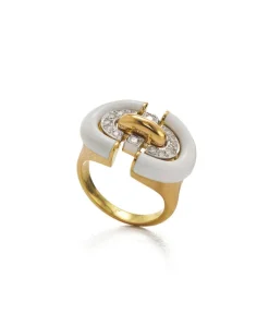 David Webb Rings*Unity Ring, White Enamel