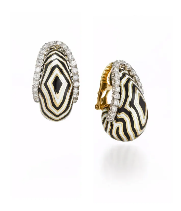 David Webb Earrings*Vreeland Zebra Earrings