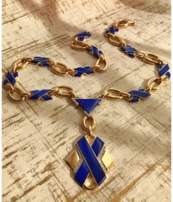 David Webb Necklaces*X' Necklace, Lapis Lazuli