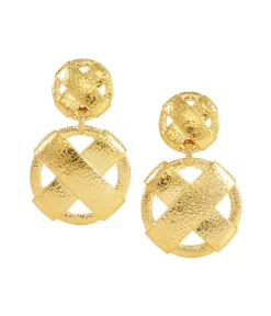 David Webb Earrings*XO Earrings, Hammered 18K Gold