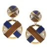 David Webb Earrings*XO Earrings, Lapis Lazuli, Tiger's Eye