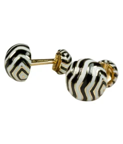 David Webb Cuff Links*Zebra Stripe Cuff Links